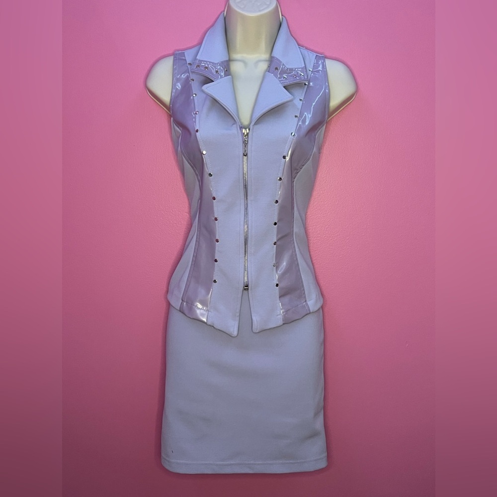 KITTY USA Vintage Western Vest & Skirt Set - Lavender - Size Small
